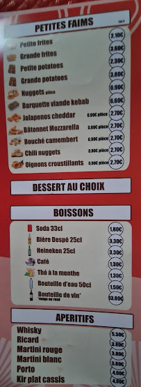 Aux Délices Berbères à Chinon menu