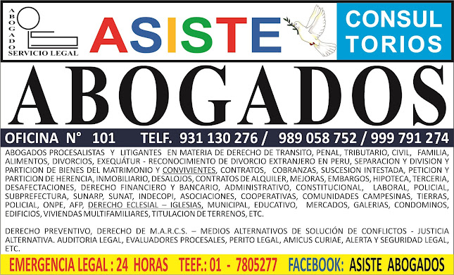 ASISTE ABOGADOS / ABOGADOS - PERÚ - Abogado