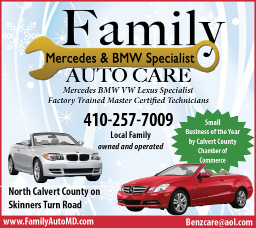 Auto Repair Shop «Family Auto Care Mercedes Benz BMW VW Specialist», reviews and photos, 7657 Binnacle Ln, Owings, MD 20736, USA