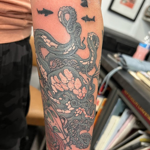 Find top of shoulder tattoo ideas for your next unique tattoo in Bargersville at Angels and Demons Tattoo