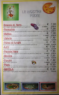 Carte du Pizzeria da Pippo à Bortigali