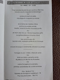 Menu / carte de Café Bras à Rodez