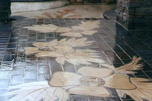 stamped stained concrete
