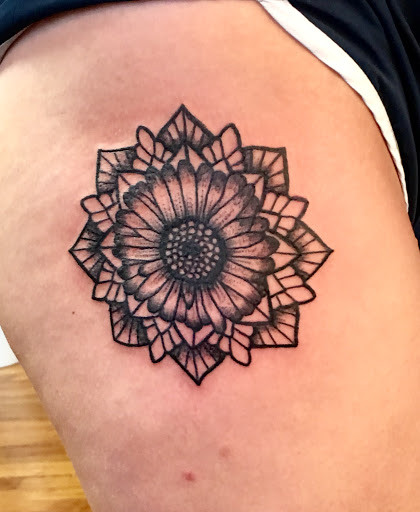 Explore record tattoo ideas, creative tattoo ideas in Raleigh, available at Conspiracy Ink Tattoos