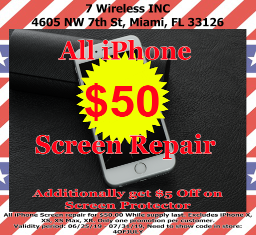 Cell Phone Store «7 Wireless Inc», reviews and photos, 4605 NW 7th St, Miami, FL 33126, USA