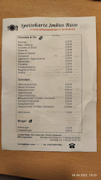 Menu du Imbiss Risse à Wadersloh