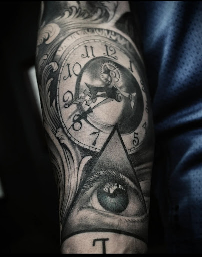 Explore astronomical tattoo ideas, creative tattoo ideas in Buford, available at Inked Arts Tattoo Studio