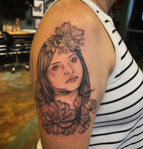 Explore witch broom tattoo ideas, creative tattoo ideas in Redmond, available at Four Flames Tattoo Studio