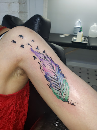 Explore grandchildren tattoo ideas for men, creative tattoo ideas in Orange, available at Smokin Irons Tattoo