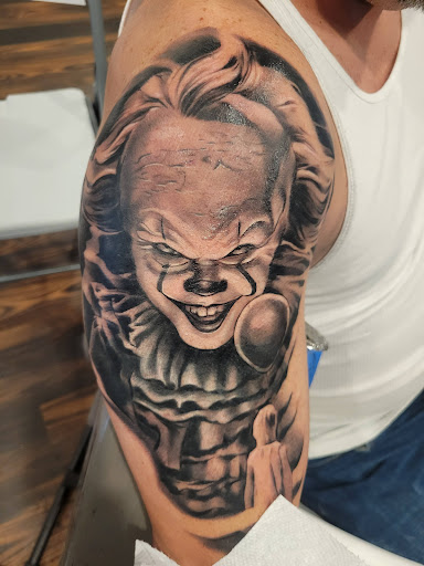 Explore mask tattoo ideas, creative tattoo ideas in Charles Town, available at Blue Heron Tattoo