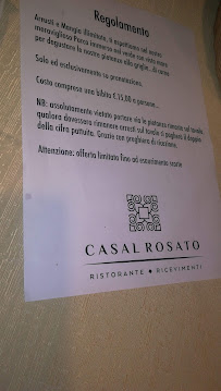 Menu / carte de Casalrosato à Valverde