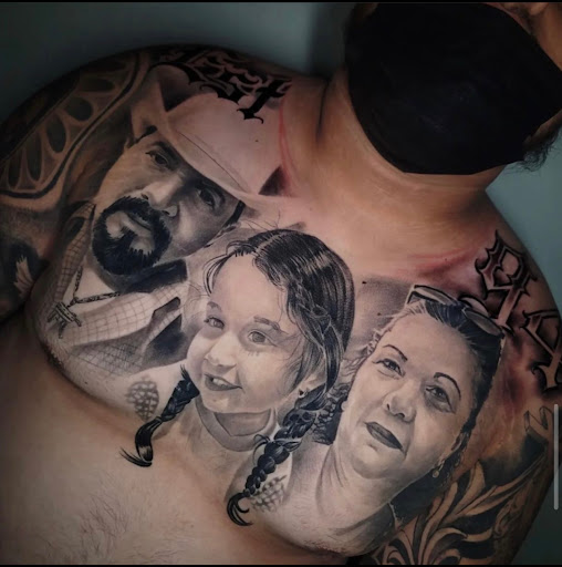 Explore cover up tattoo ideas on chest, creative tattoo ideas in Glendale, available at Knucklehead Tattoo Shop