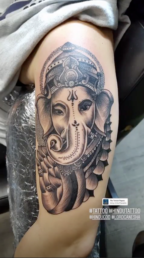 Explore witch hat tattoo ideas, creative tattoo ideas in Grand Forks, available at Blaq Taffy Tattoo