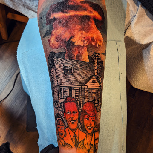 Explore blue butterfly tattoo ideas, creative tattoo ideas in Green Bay, available at Endless Expansion Custom Tattoo LLC & Alyssa Marie Paramedical & Areola Tattoos