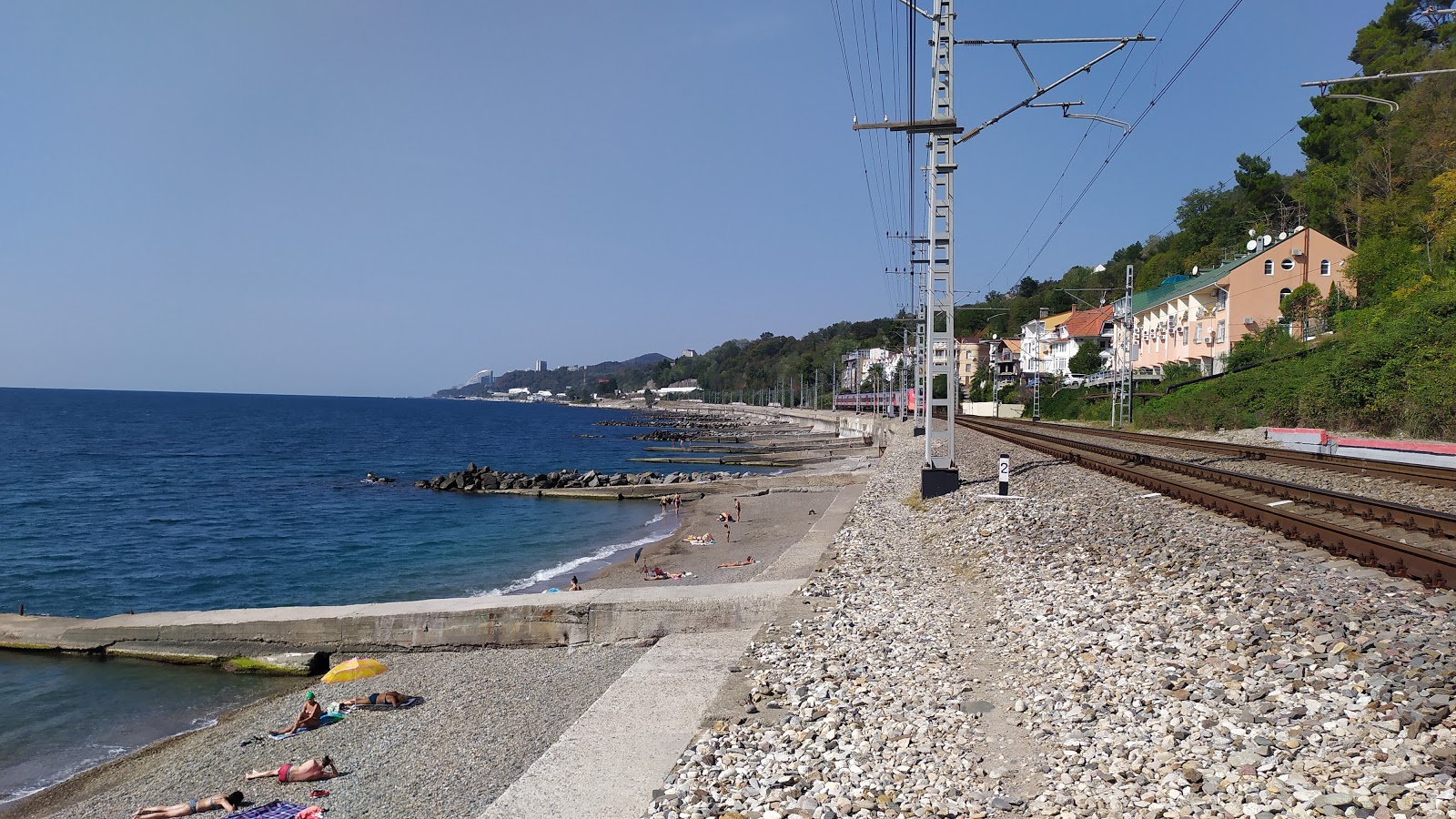 Hosta beach II'in fotoğrafı gri çakıl taşı yüzey ile