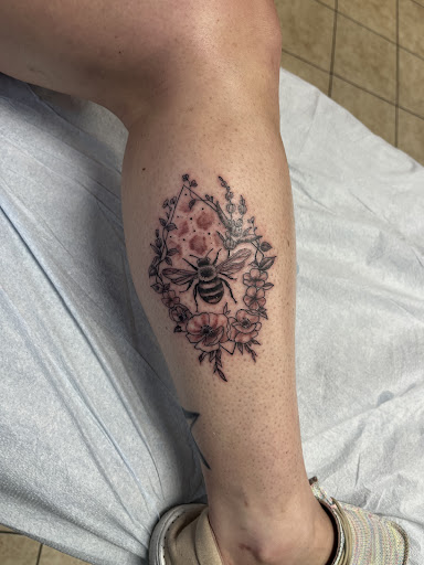 Explore camper tattoo ideas, creative tattoo ideas in Houston, available at 333 Tattoo Studio HTX