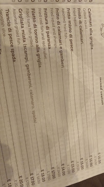 Restaurant Da Enrico à Rome (la carte)