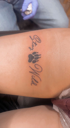 Explore word tattoo ideas for men, creative tattoo ideas in Brunswick, available at Blue Fin Tattoos