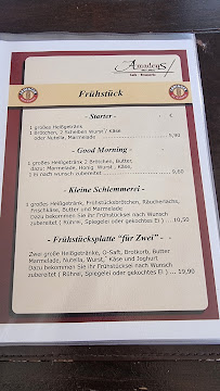 Menu du Brasserie Restaurant Amadeus Ehingen à Ehingen