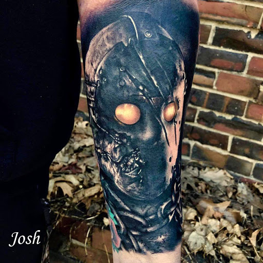 Explore colorful sleeve tattoo ideas, creative tattoo ideas in Sanford, available at Venom Ink Tattoo