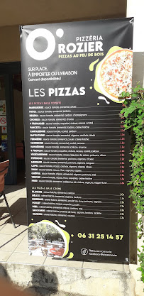 Pizzeria O'Rozier - La terrasse à Le Rozier menu