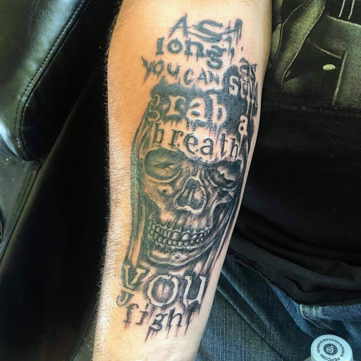 Explore small religious tattoo ideas, creative tattoo ideas in Muncie, available at Obscura Tattoo shop and Oddity Collective