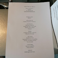 Carte du Trattoria al Friuli à Dignano