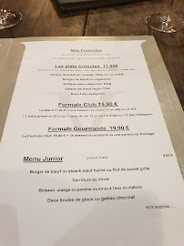 La Cave Beef Club à Metz menu