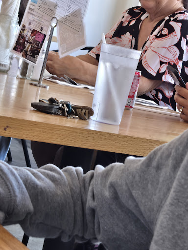 Glass in table next yo us