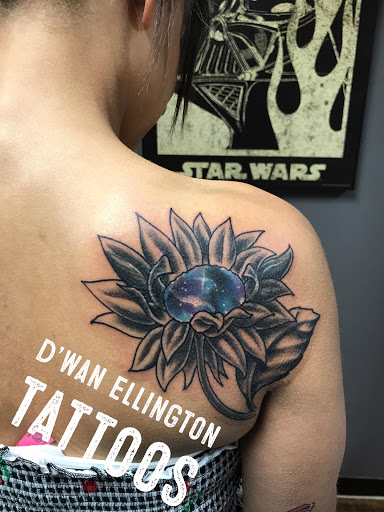 Explore globe tattoo ideas, creative tattoo ideas in Terre Haute, available at Under the Gun Inc