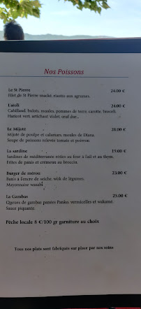 Menu / carte de U Santa Marina à Porto-Vecchio