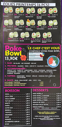 Folie’s Sushi à Eaubonne carte