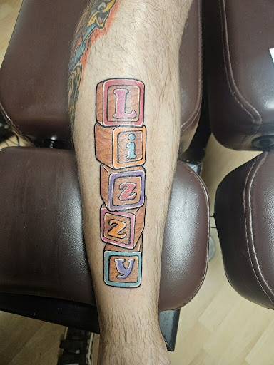 Explore leg tattoo ideas for men, creative tattoo ideas in Dallas, available at Black Anchor Studios