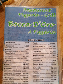 Restaurant italien Pizzeria Bocca d'Oro à Porto-Vecchio (la carte)