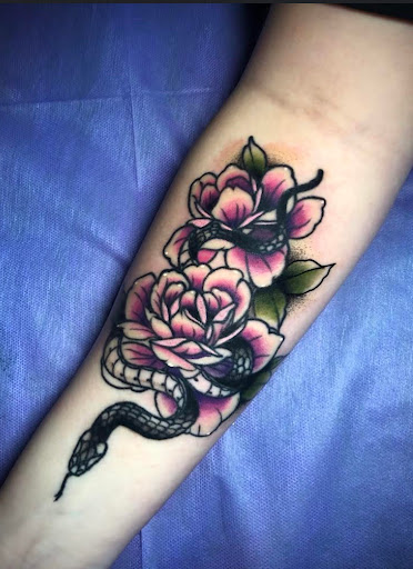 Explore bass fishing tattoo ideas, creative tattoo ideas in Adrian, available at Ambition Ink