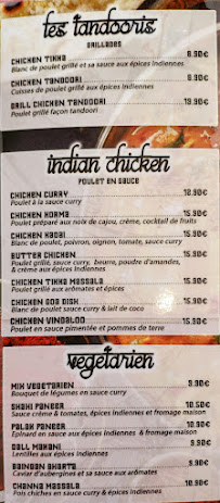 Restaurant indien Namaste Mas Guérido à Cabestany (la carte)