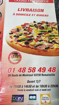 Pizzas à emporter Oroyalpizza à Romainville - menu / carte