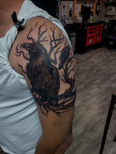 Explore floral arm tattoo ideas, creative tattoo ideas in Linn Creek, available at Hillard Skillard Tattoos, LLC.