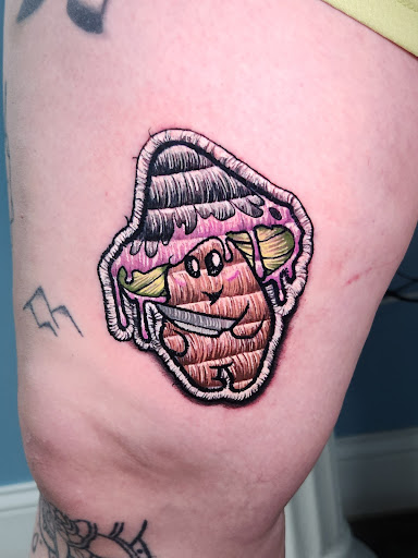 Explore leatherface tattoo ideas, creative tattoo ideas in Topeka, available at Olympus Ink Tattoo