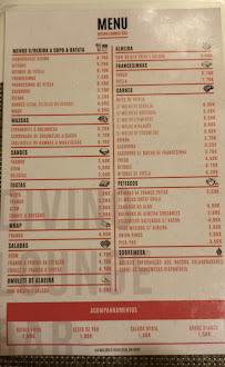 Menu / carte de Divino à Fundão