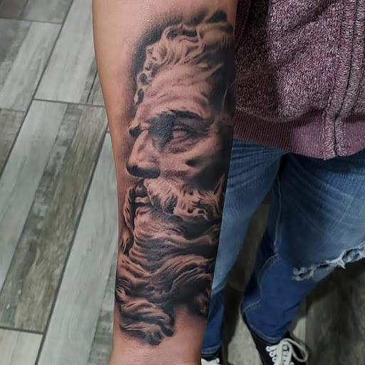 Explore step son tattoo ideas, creative tattoo ideas in San Antonio, available at Firme Copias Tattoo Studio