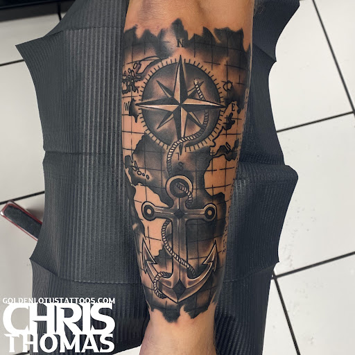 Explore wrap around arm tattoo ideas, creative tattoo ideas in Sherwood, available at Golden Lotus Tattoo Studio