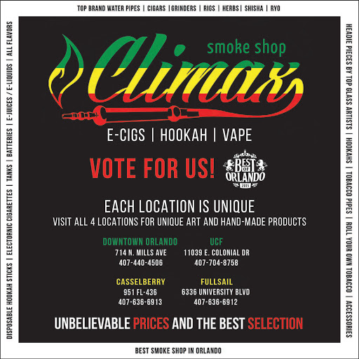 Tobacco Shop «Climax Vape Smoke Hookah Shops», reviews and photos, 6336 University Blvd, Winter Park, FL 32792, USA