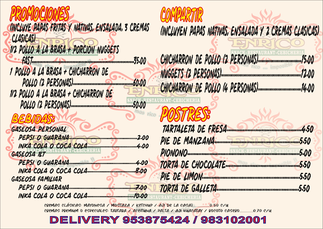 Opinii despre ENRICO Snack-Restaurant-Cevicheria în Ica - Restaurante