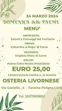 Osteria Livornese à Taranta Peligna menu