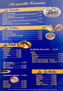 Menu / carte de Restaurant Tunisian Food à Bourges