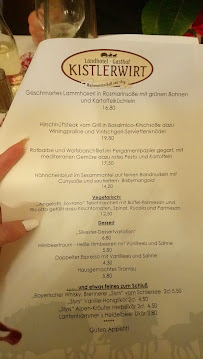 Menu du Landhotel Kistlerwirt à Bad Feilnbach