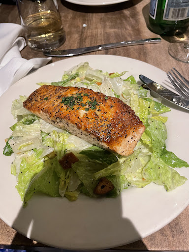 Caesar salad with salmon
