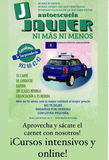 Academia de Formación Vial Javier, Autoescuela en Medina del Campo,Valladolid