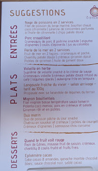 Menu / carte de Ô Z'Épices - Jimmy Bibrac à Bouillante